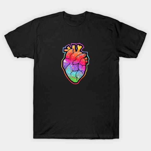 Rainbow anatomical heart T-Shirt by weilertsen